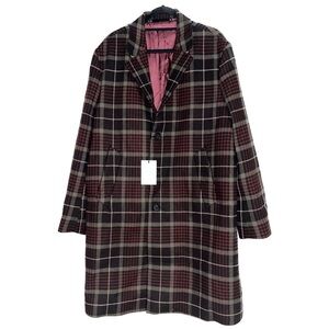 Paul Smith brown plaid checked coat, men’s size 40